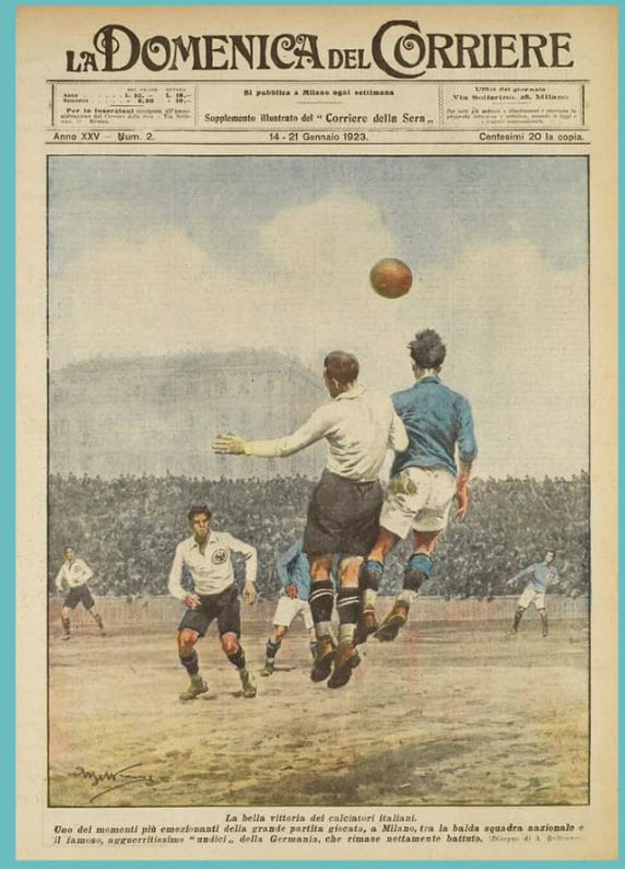 1 gennaio 1923: prima partita degli Azzurri contro i tedeschi