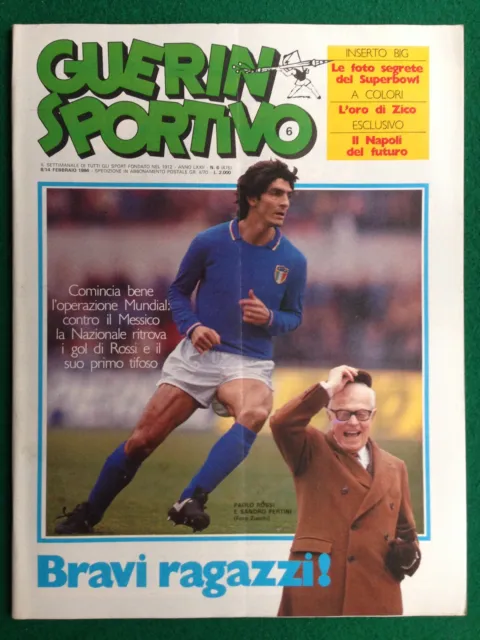 Paolo Rossi copertina del Guerin Sportivo 14 Febbraio 1984